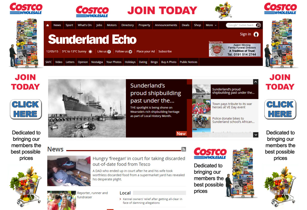 CostCo Homepage Takeover